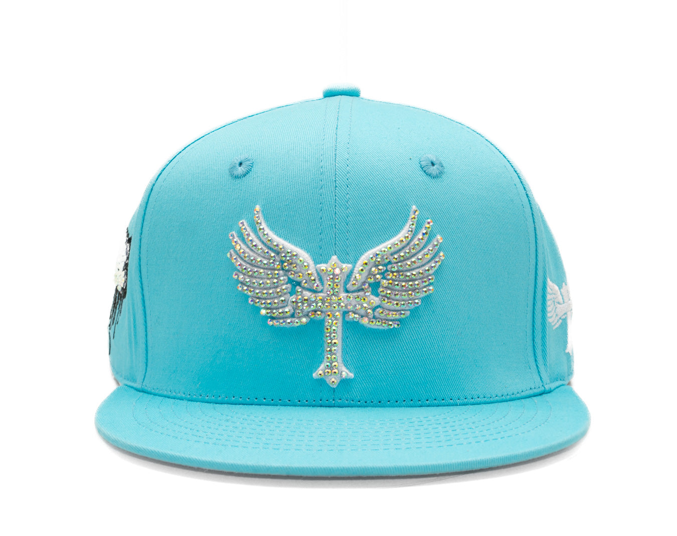 SnapBack Rhinostones BabyBlue