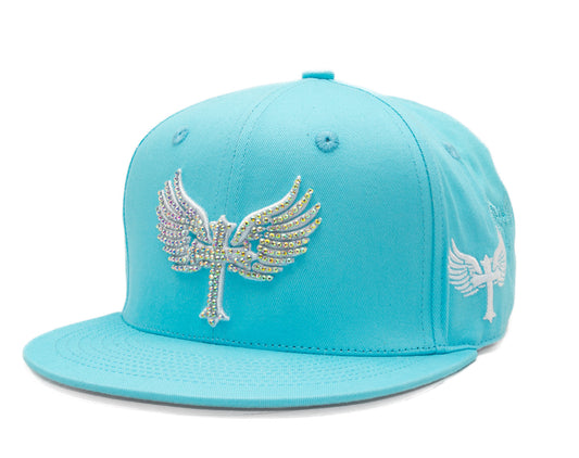 SnapBack Rhinostones BabyBlue