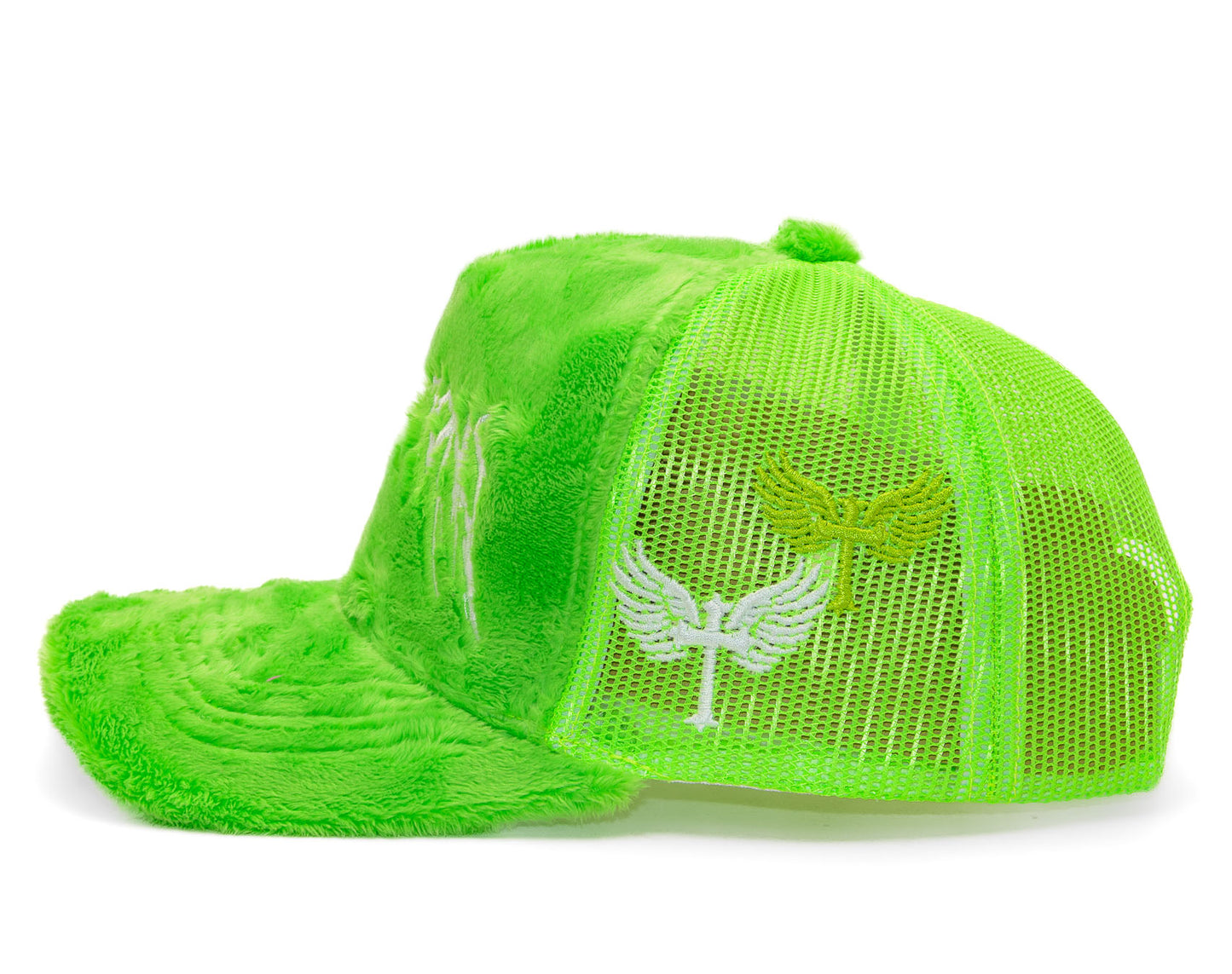 Fuzzy Trucker Coral Lime / White