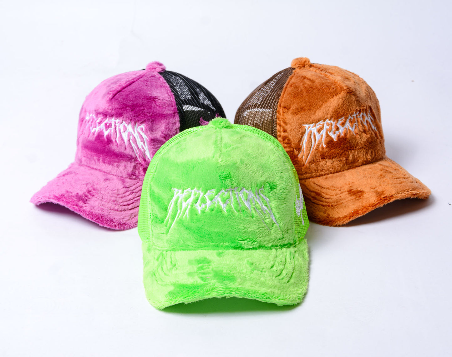 Fuzzy Trucker Coral Lime / White