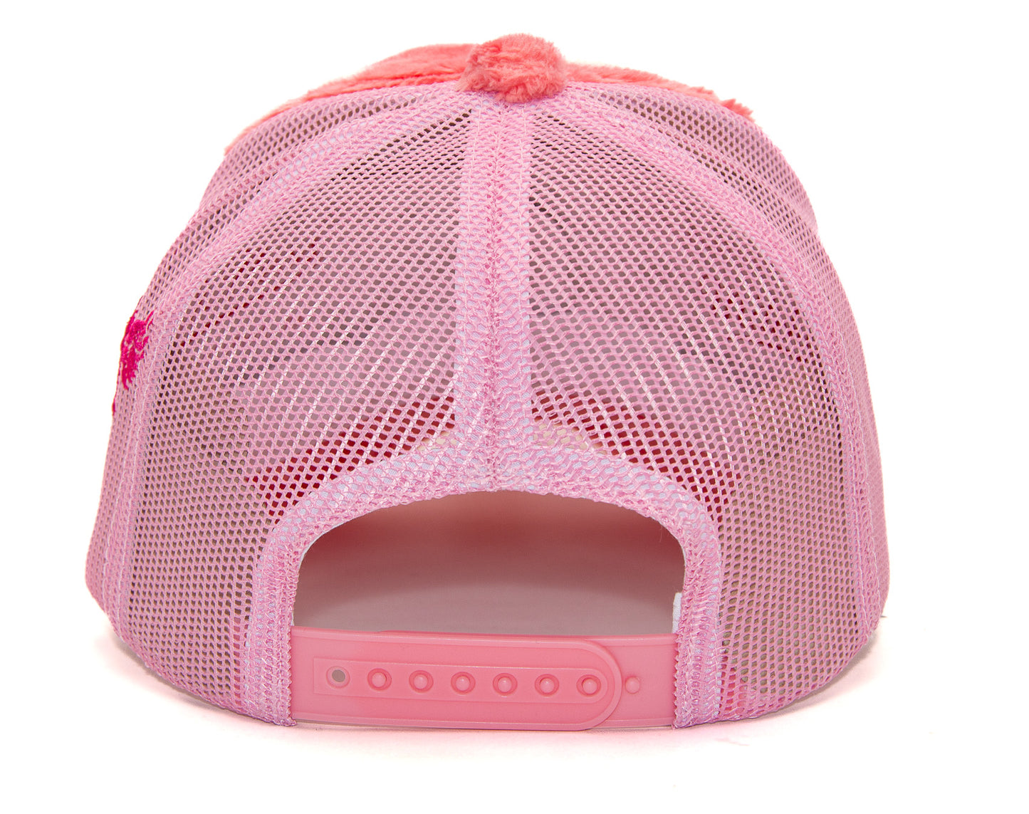 Fuzzy Trucker Coral Pink / White