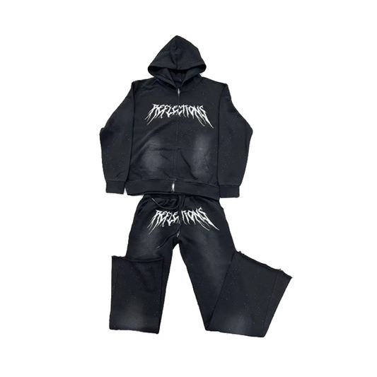1000+ RHINOSTONES TRACKSUIT BLACKED