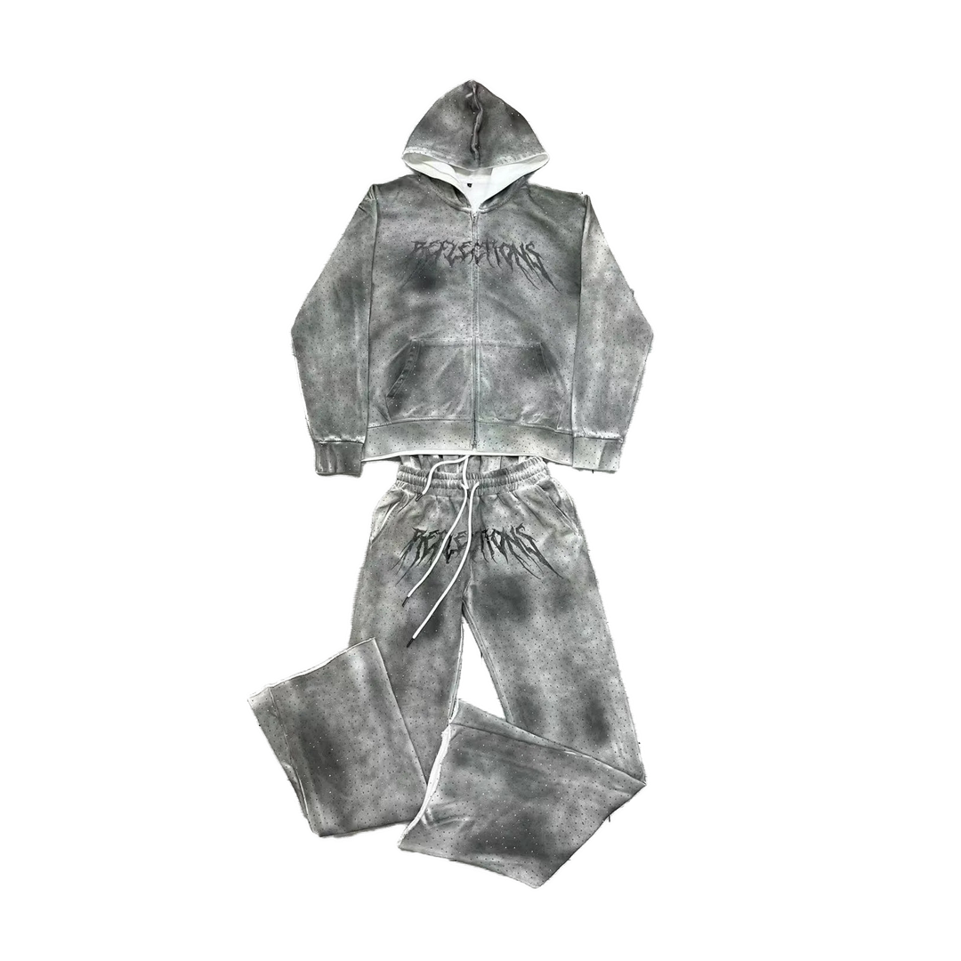 1000+ RHINOSTONES TRACKSUIT WASHED